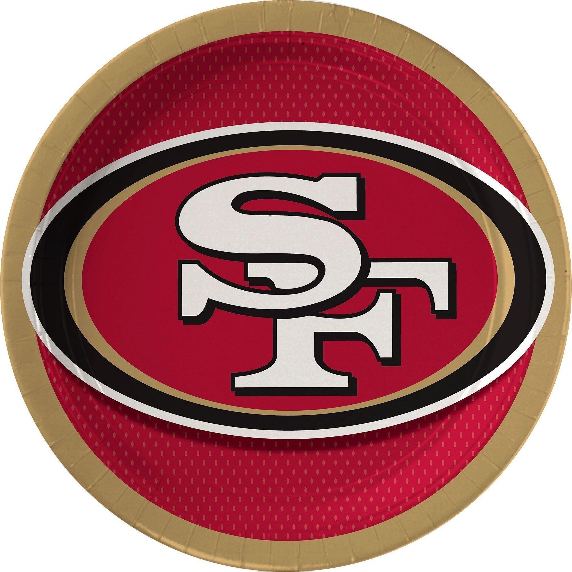 San Francisco 49ers Party Supplies Pack for 18 Guests - Kit Includes Plates, Napkins, Table Cover, Cups, Cutlery, Serving Bowl, Banner Decoration & Centerpiece